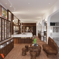 Thiết kế cửa hàng đồ phong thủy 122m² tại Yên Bái 